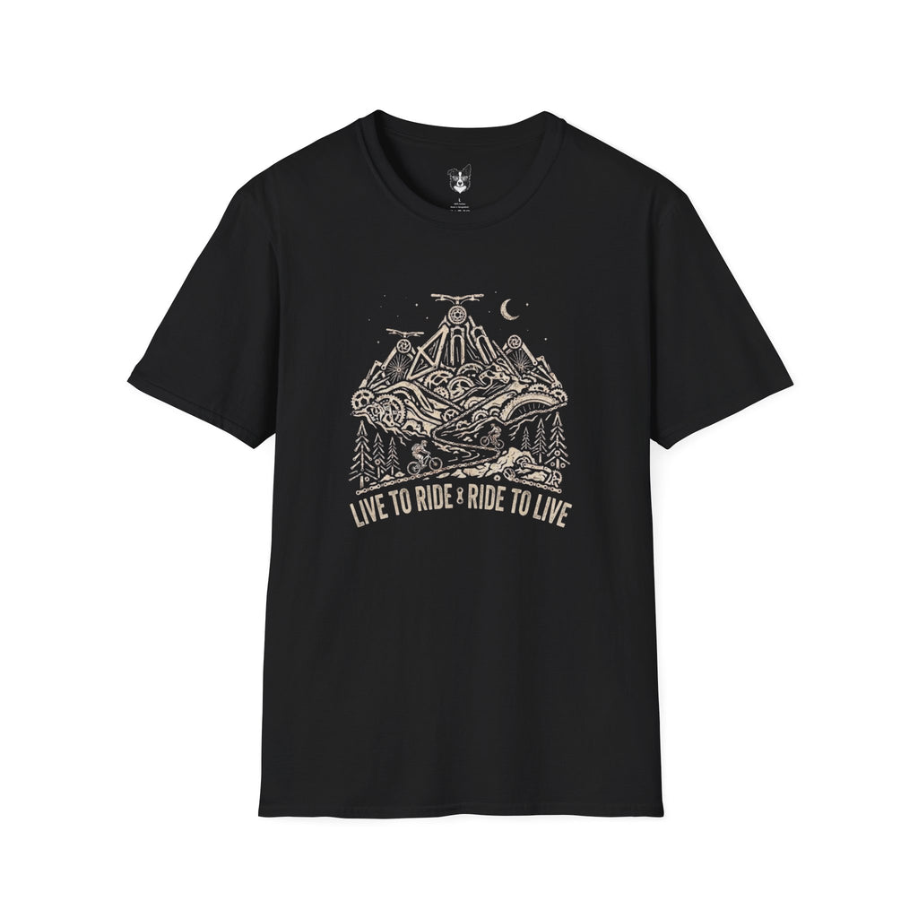 Mountain Bike T-Shirt — "Live to Ride, Ride to Live" Vintage Bike Tee