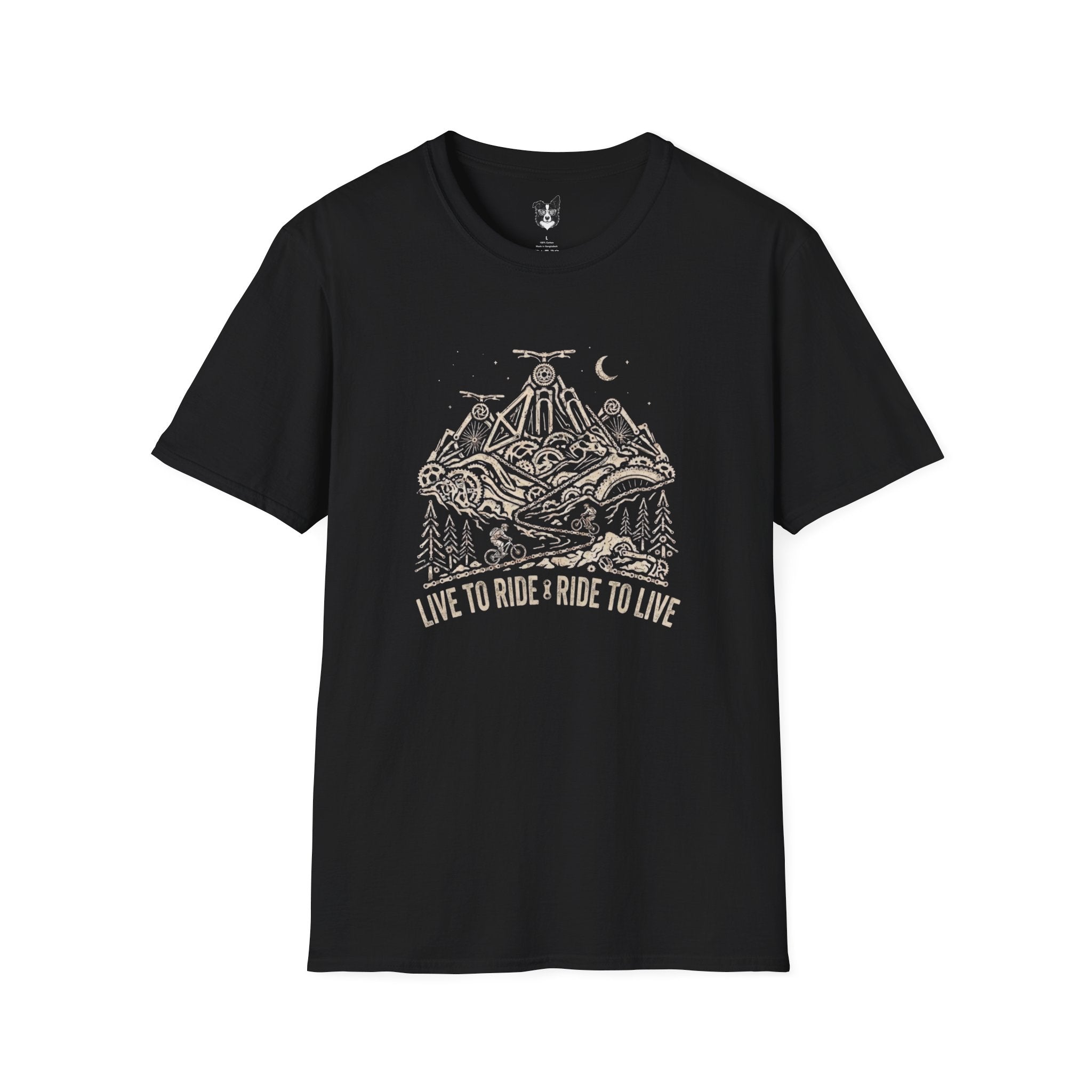 Mountain Bike T-Shirt — "Live to Ride, Ride to Live" Vintage Bike Tee
