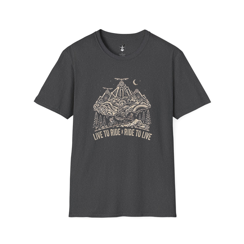 Mountain Bike T-Shirt — "Live to Ride, Ride to Live" Vintage Bike Tee
