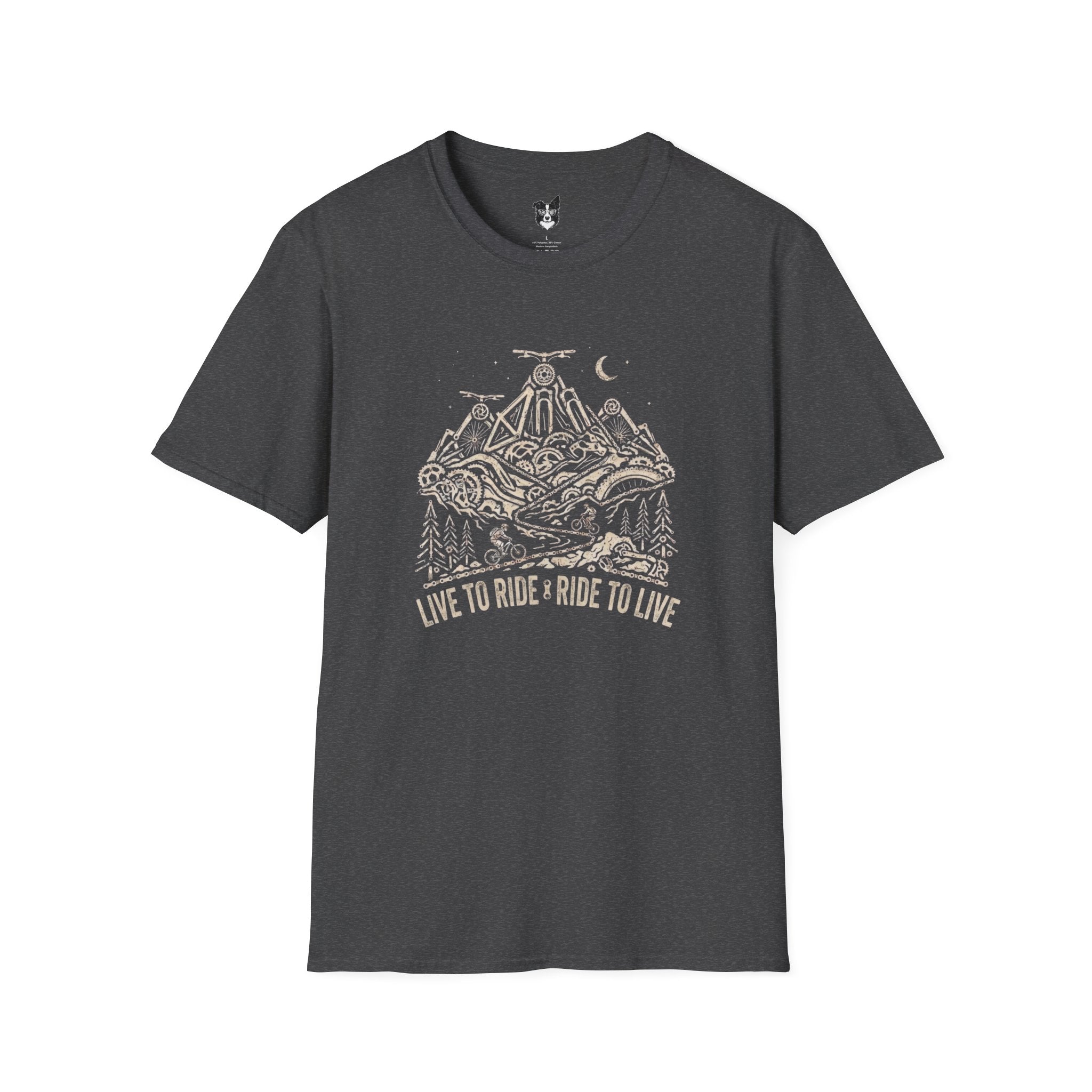 Mountain Bike T-Shirt — "Live to Ride, Ride to Live" Vintage Bike Tee