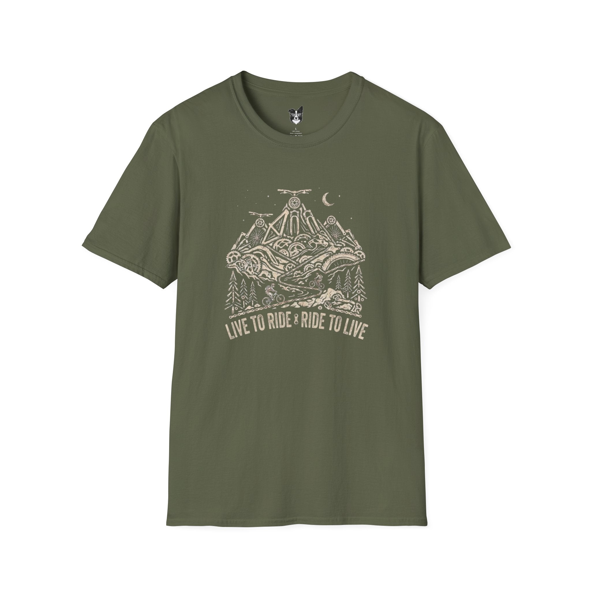 Mountain Bike T-Shirt — "Live to Ride, Ride to Live" Vintage Bike Tee