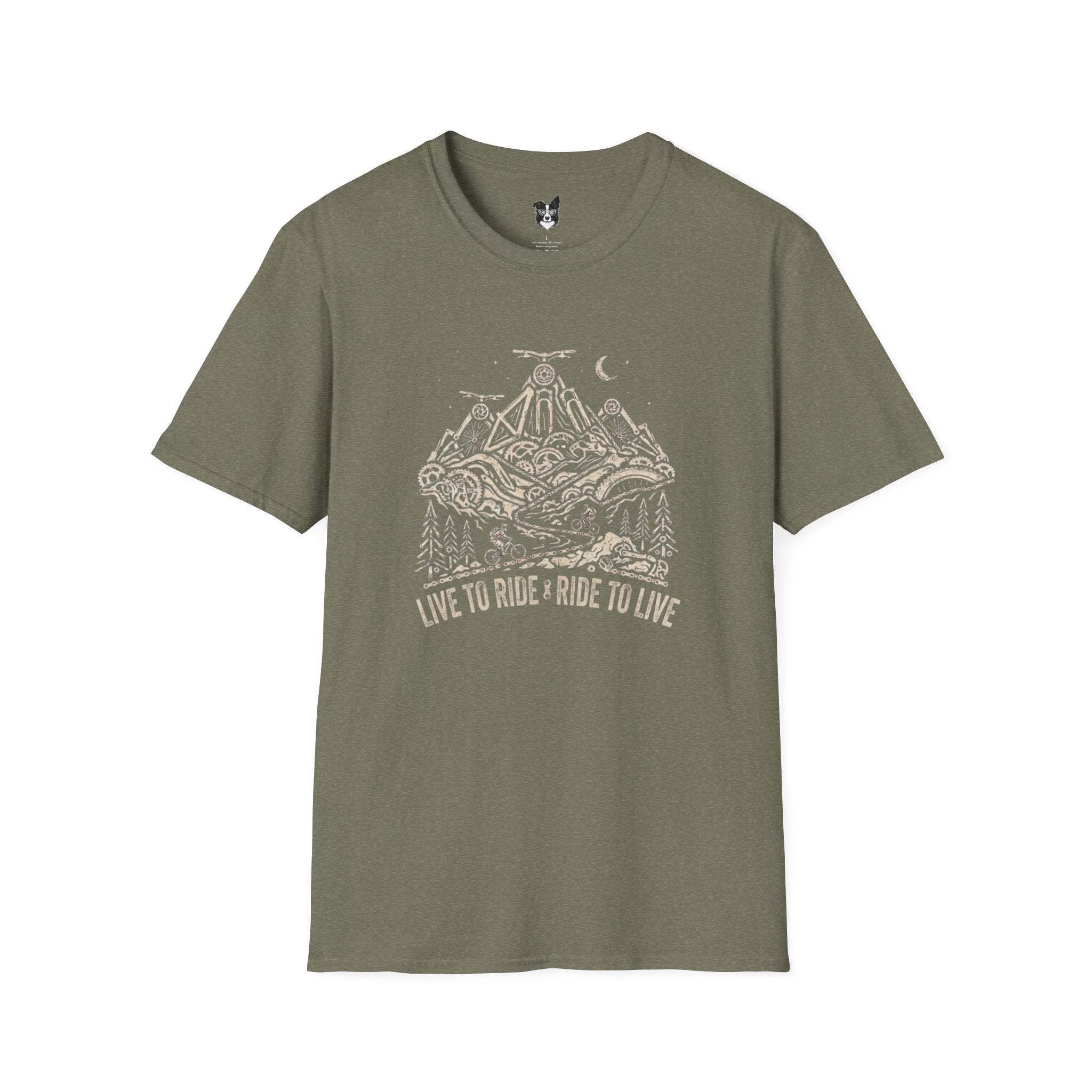 Mountain Bike T-Shirt — "Live to Ride, Ride to Live" Vintage Bike Tee