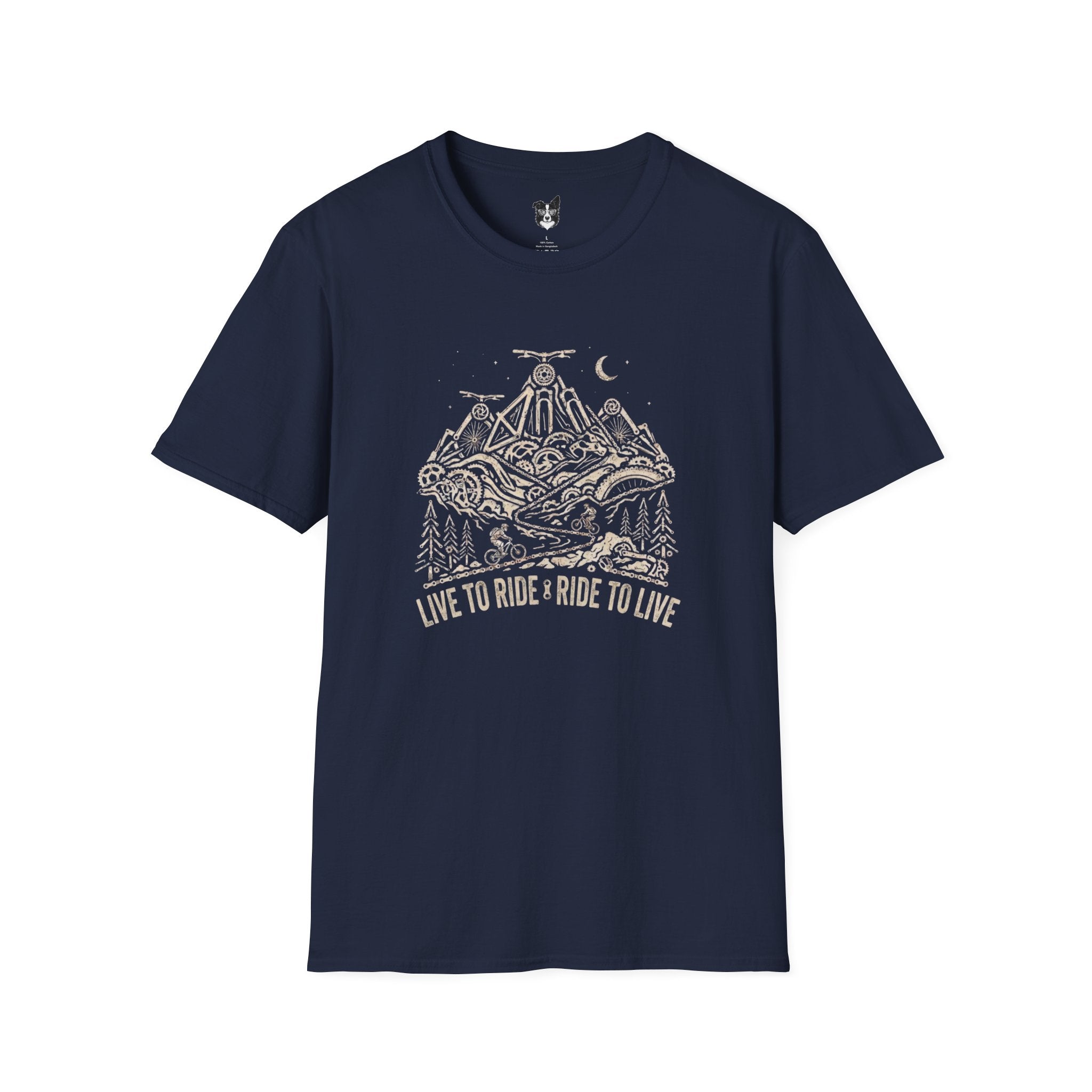 Mountain Bike T-Shirt — "Live to Ride, Ride to Live" Vintage Bike Tee
