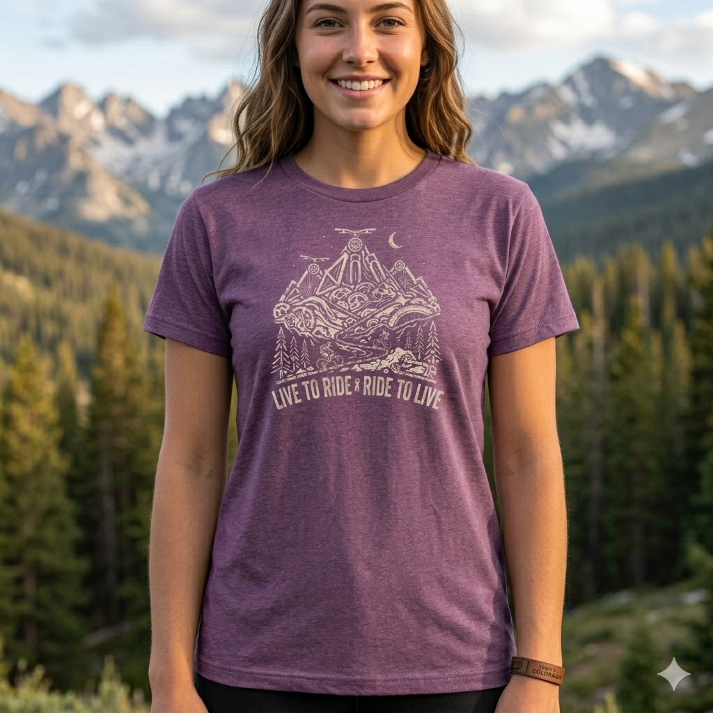 Mountain Bike T-Shirt — "Live to Ride, Ride to Live" Vintage Bike Tee