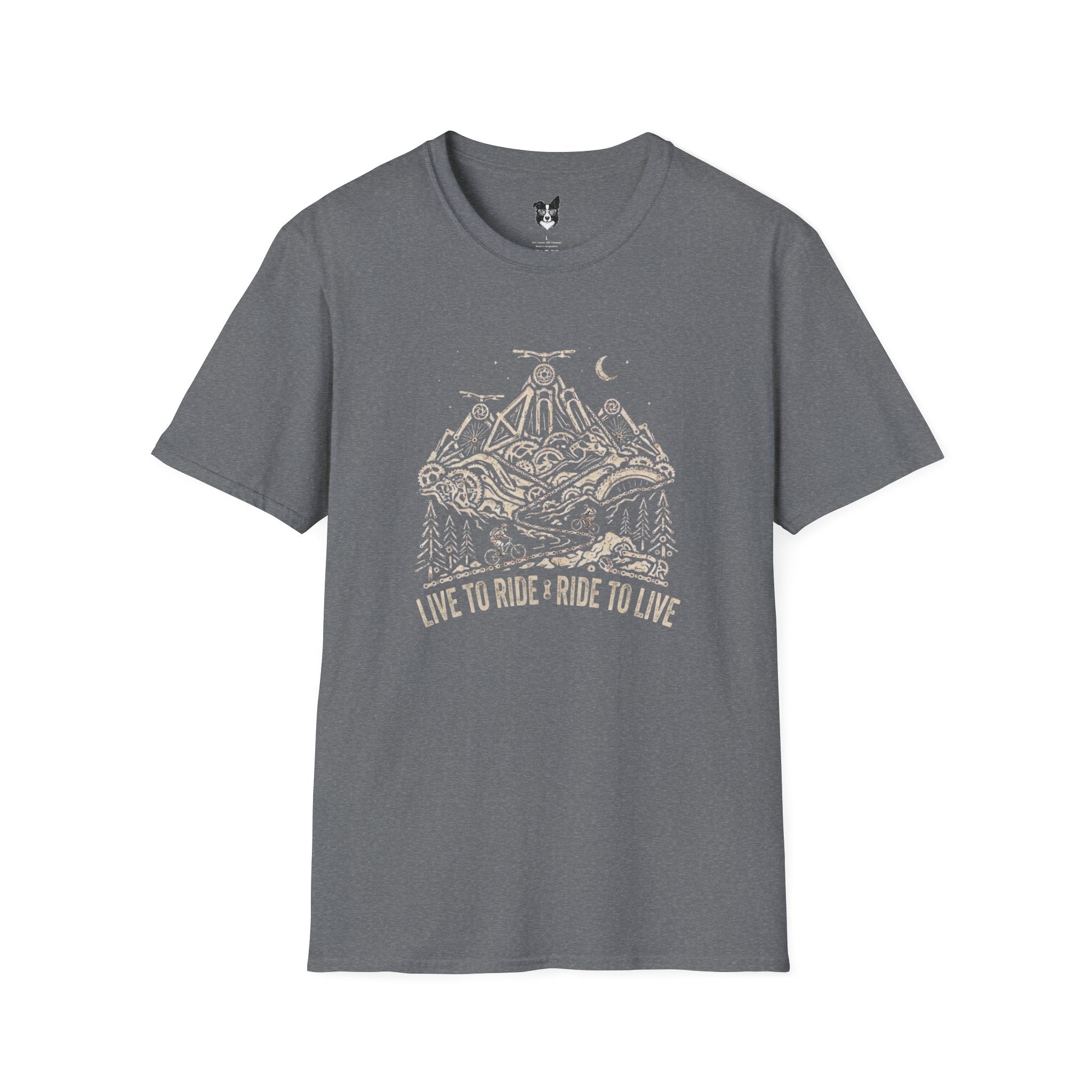 Mountain Bike T-Shirt — "Live to Ride, Ride to Live" Vintage Bike Tee