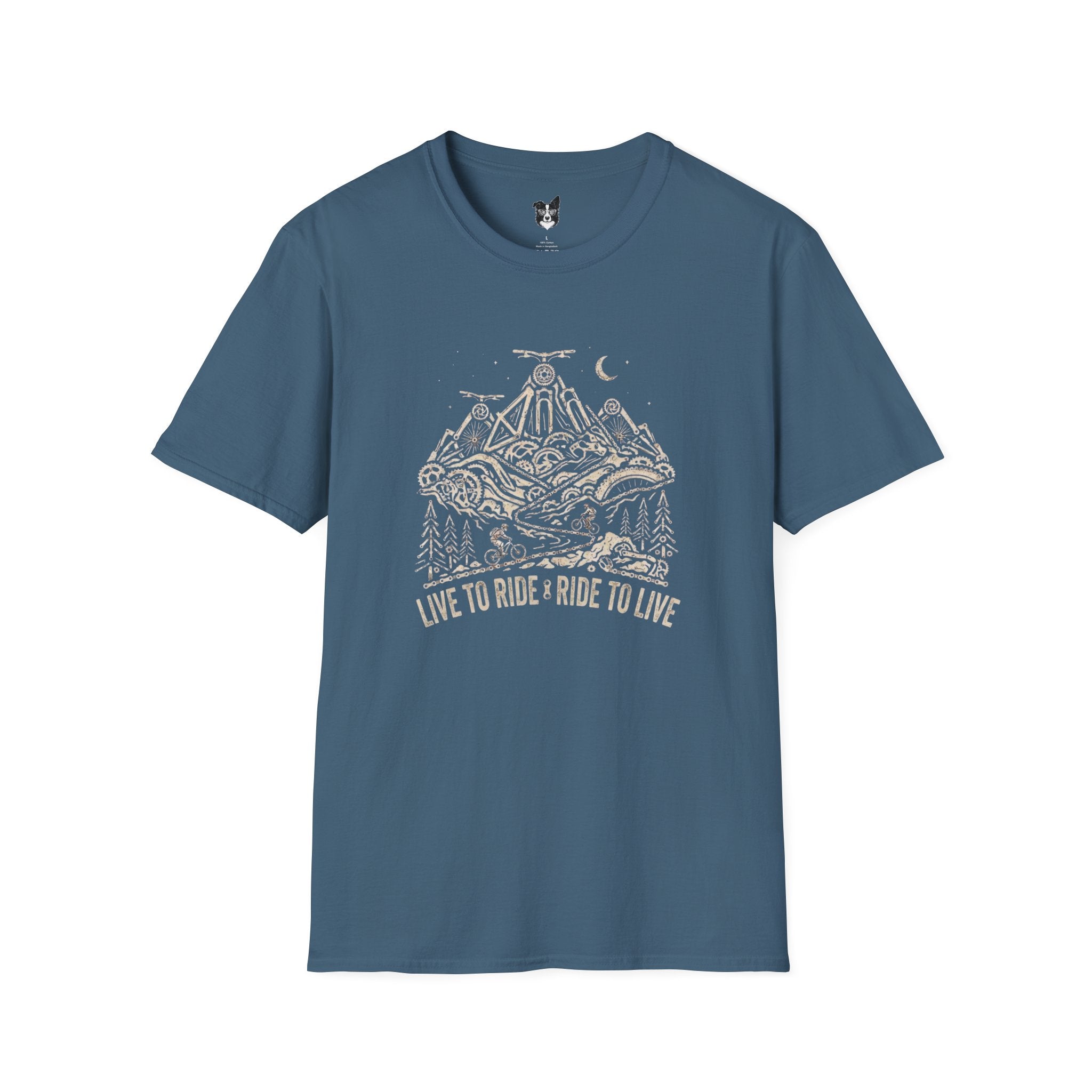 Mountain Bike T-Shirt — "Live to Ride, Ride to Live" Vintage Bike Tee