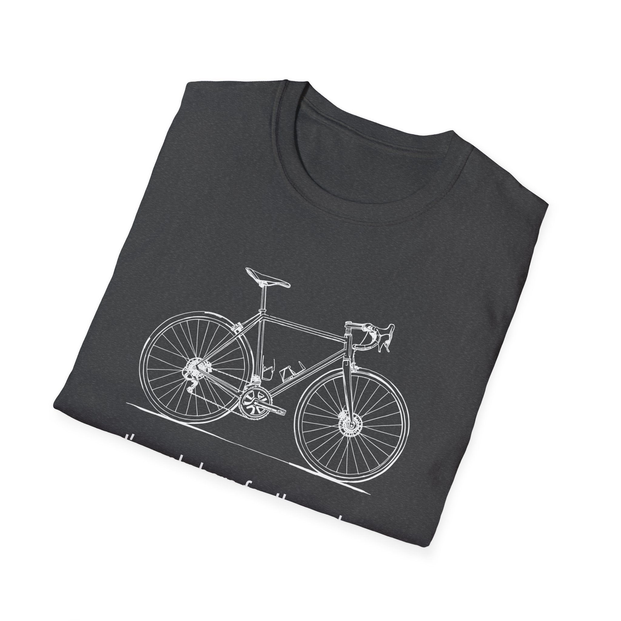 Bike Graphic T‑Shirt — "Only here for the CARBS" Minimal Cycling Tee