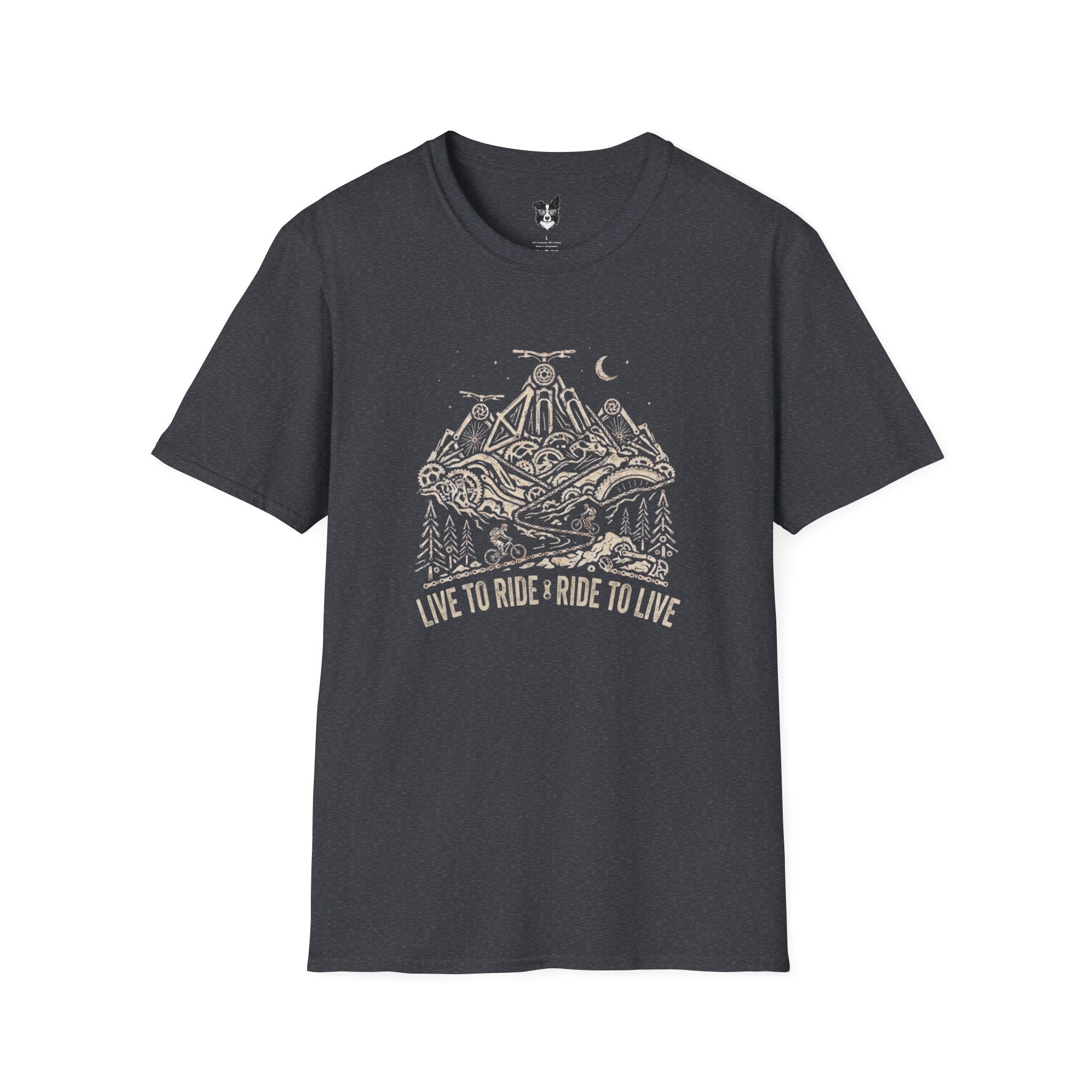 Mountain Bike T-Shirt — "Live to Ride, Ride to Live" Vintage Bike Tee